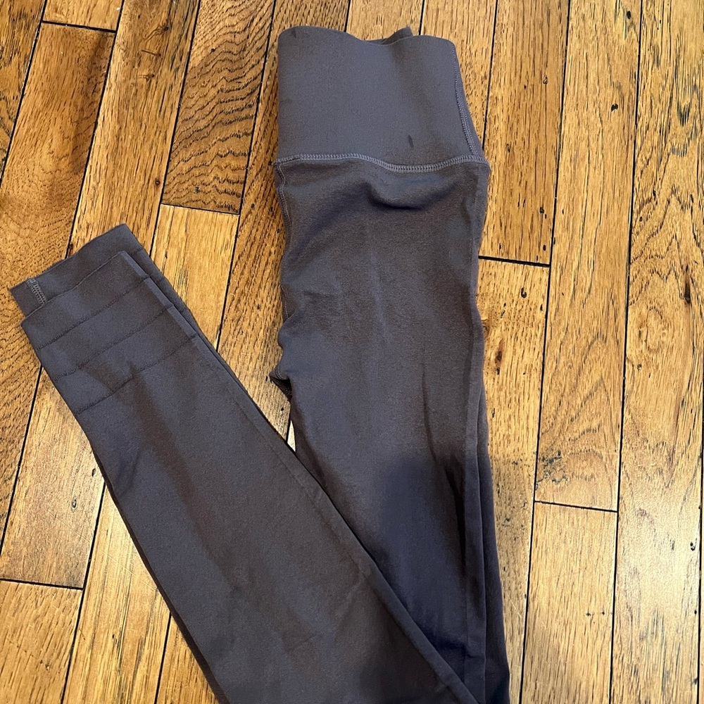 Fabletics High-Waisted SculptKnit Classic Legging - plum/brown color